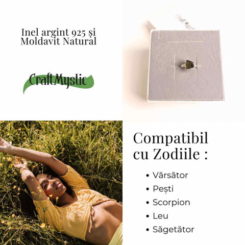 Inel cu moldavit natural si montura argint 925 – Claritate si renastere interioara [3]