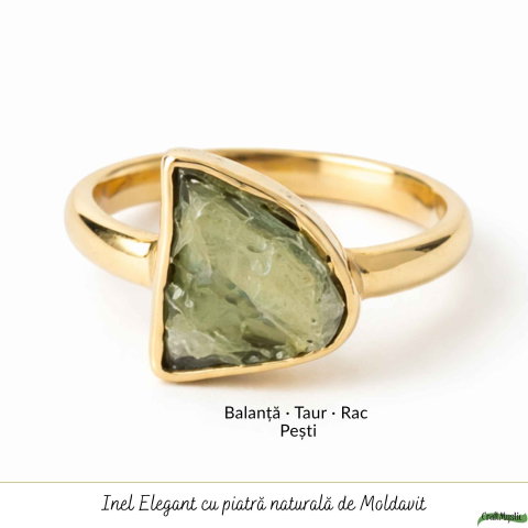 Inel argint 925 placat cu aur de 18k si moldavit brut , M6/51 – energie autentica si transformare interioara [4]