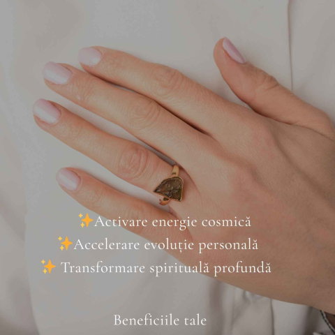 Inel argint 925 placat cu aur de 18k si moldavit brut , M6/51 – energie autentica si transformare interioara [2]