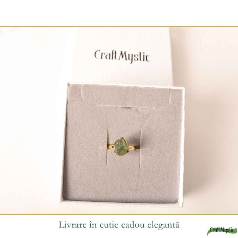 Inel argint 925 placat cu aur de 18k moldavit brut M6.5/52 – energie intensa si transformare profunda [5]