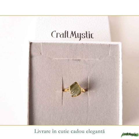 Inel argint 925 placat cu aur de 18k si moldavit brut neuniform, M6.5/53 – energie puternica si transformare autentica [5]