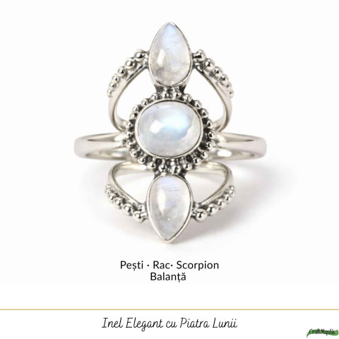 Inel Argint 925 Vintage Triplu cu Piatra Lunii – Intuitie si Eleganta Clasica [4]