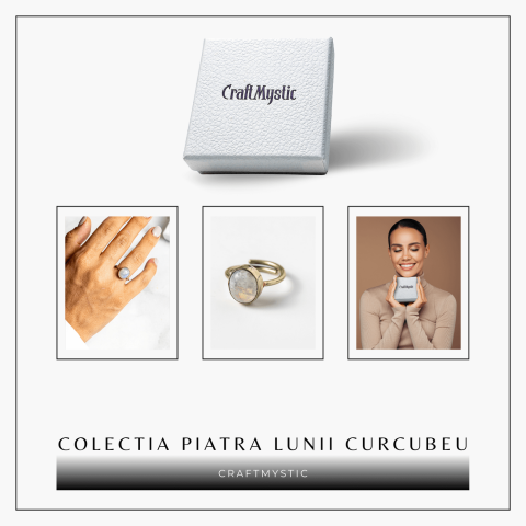 Inel Reglabil Argintiu cu Piatra Lunii Curcubeu – Intuitie si Liniste [6]