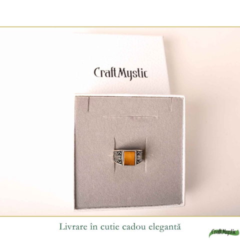 Inel Barbatesc Argint 925 cu Ochi de Tigru Dreptunghi – Curaj si Stabilitate [5]