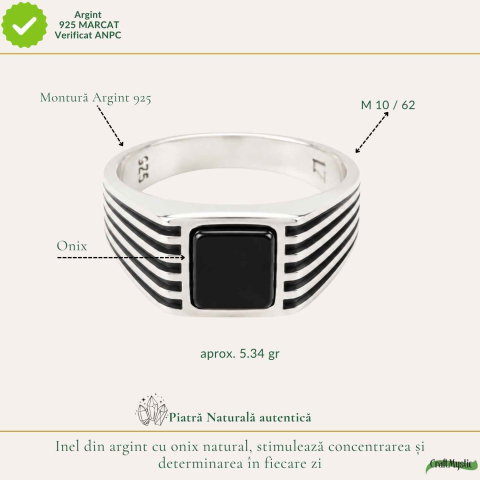 Inel Barbatesc Argint 925 cu Onix – Protectie si Eleganta Masculina [3]