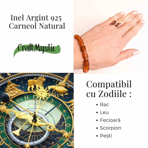 Inel ajustabil argint 925 cu chihlimbar natural forma de fluture– Simbol al elegantei si transformarii [6]