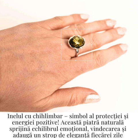Inel ajustabil argint 925 cu chihlimbar natural – Eleganta unica [1]