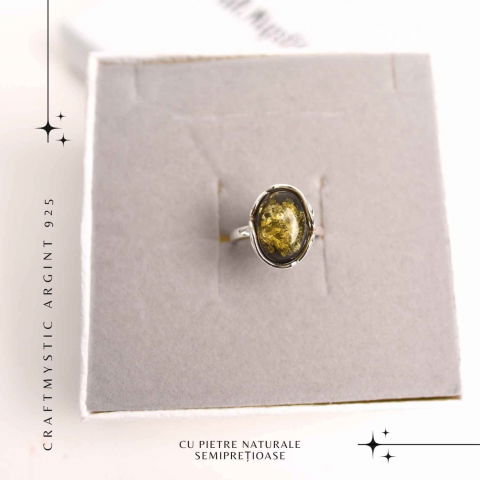 Inel ajustabil argint 925 cu chihlimbar natural – Eleganta unica [4]