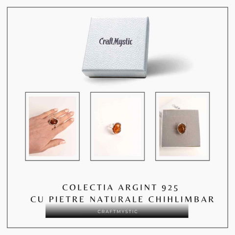 Inel argint 925 ajustabil cu chihlimbar natural – Energie si Eleganta [3]