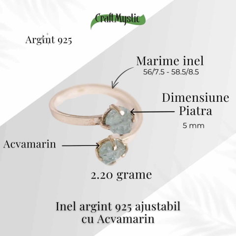 Inel Argint 925 cu Dublu Acvamarin – Claritate si Liniste Interioara [3]