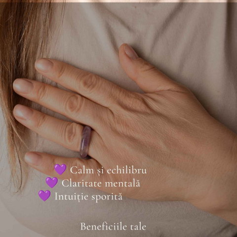 Inel cu Ametist Natural turnat – Calm Interior si Claritate Mentala [2]