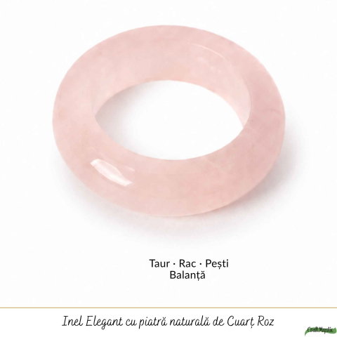 Inel cu Cuart Roz Natural turnat – Iubire de Sine si Armonie Interioara [4]
