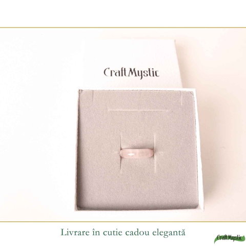Inel cu Cuart Roz Natural turnat – Iubire de Sine si Armonie Interioara [5]