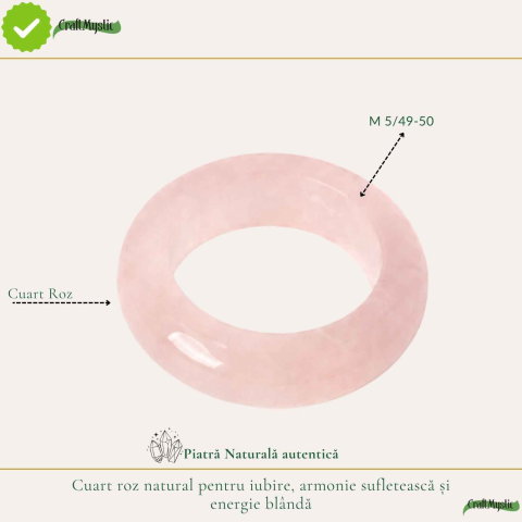 Inel cu Cuart Roz Natural turnat – Iubire de Sine si Armonie Interioara [3]