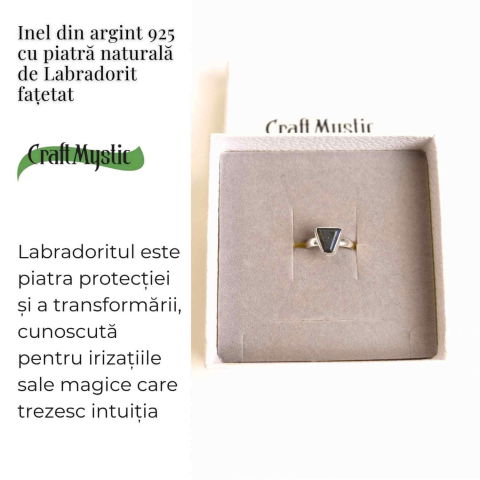 Inel Argint 925 cu Labradorit fatetat  froma Triunghi – Protectie si Putere Interioara [3]