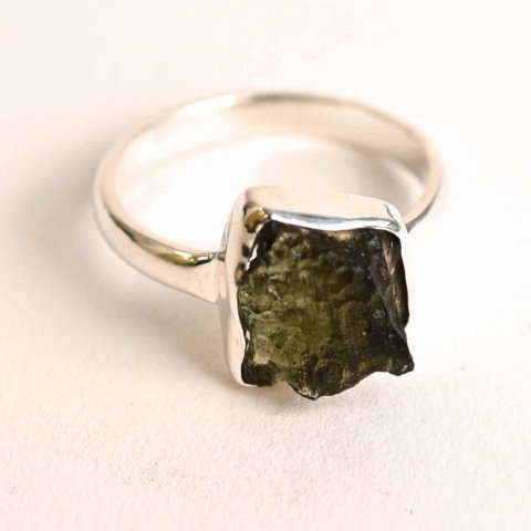 Inel argint 925 cu moldavit natural – Protectie si evolutie spirituala [0]