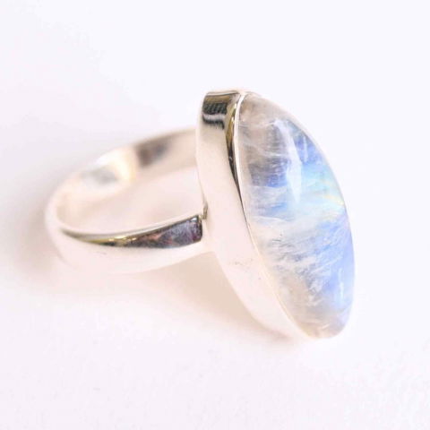 Creativitate si Inspiratie - Inel cu Paitra Lunii si montura Argint 925 – Echilibru emoTional Si rafinament mistic, 6.42 gr