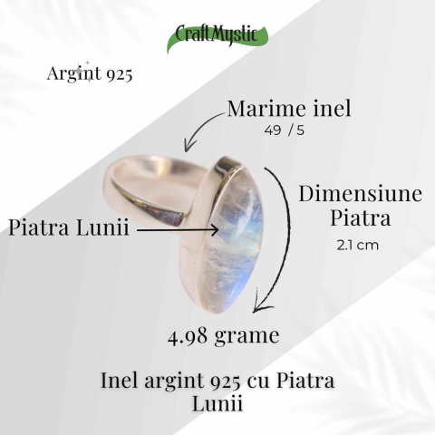 Inel cu Paitra Lunii si montura Argint 925 – Echilibru emoTional Si rafinament mistic, 6.42 gr [4]