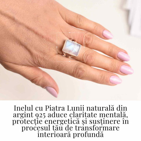 Inel din Argint 925 cu Piatra Lunii 7.07 gr Marime 57/8 – Echilibru emotional si intuitie amplificata [1]