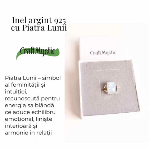 Inel din Argint 925 cu Piatra Lunii 7.07 gr Marime 57/8 – Echilibru emotional si intuitie amplificata [2]
