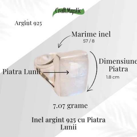 Inel din Argint 925 cu Piatra Lunii 7.07 gr Marime 57/8 – Echilibru emotional si intuitie amplificata [3]