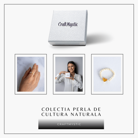 Inel cu perle naturale si inimioara aurie – Cadoul perfect din inima [7]