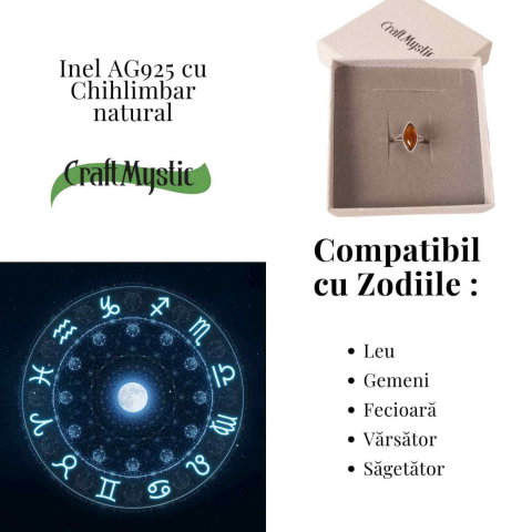 Inel cu Chihlimbar Natural in Montura de Argint 925 – Calmitate si Lumina [4]