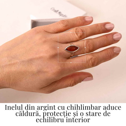 Inel cu Chihlimbar Natural in Montura de Argint 925 – Calmitate si Lumina [1]