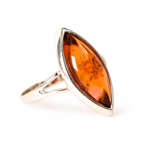 Inele - Inel cu Chihlimbar Natural in Montura de Argint 925 – Calmitate si Lumina