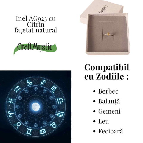 Inel din argint 925 cu citrin fatetat, o bijuterie care aduce lumina si claritate in ritmul zilnic [4]