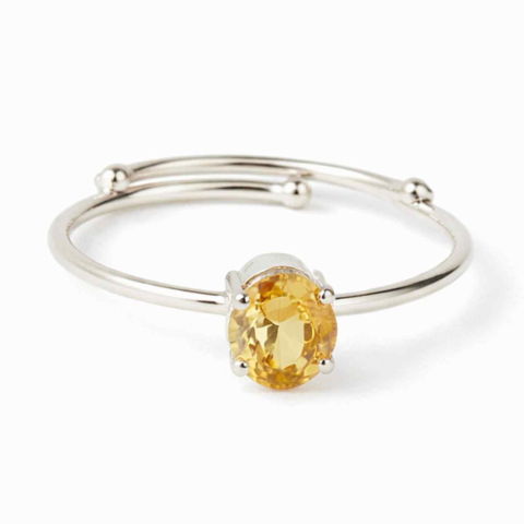 Tip Cristal - Inel din argint 925 cu citrin fatetat, o bijuterie care aduce lumina si claritate in ritmul zilnic