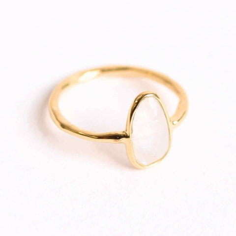 Inel cu Piatra Lunii fatetat din Argint 925 placat cu Aur de 18K 1.50 gr M53.5/7 – Intuitie Amplificata si Echilibru Emotional [0]