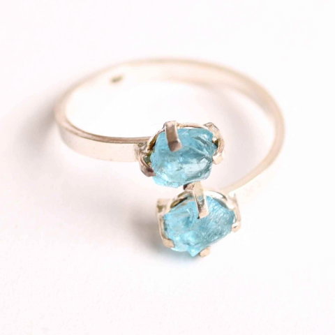 Inel Argint 925 cu Apatit African Dublu – Claritate si Comunicare Autentica [0]