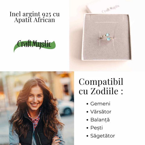 Inel Argint 925 cu Apatit African Dublu – Claritate si Comunicare Autentica [4]