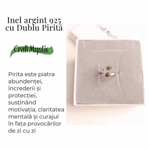 Inel Argint 925 cu Dublu Pirita – Protectie si Incredere Interioara [2]
