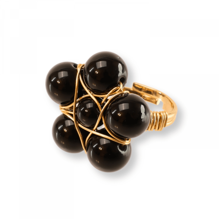 Inele - Inel ajustabil cu piatra naturala cluster Ametist