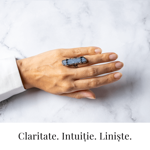 Inel Vintage din Kianit Albastru Natural – Claritate si Echilibru Interior [1]