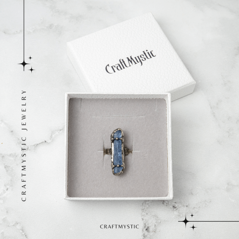 Inel Vintage din Kianit Albastru Natural – Claritate si Echilibru Interior [7]