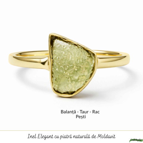 Inel moldavit brut neuniform placat cu aur de 18K , M6/51 – claritate si transformare interioara [4]