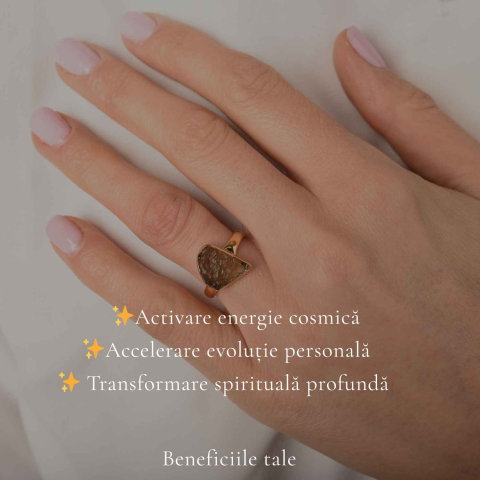 Inel moldavit brut neuniform placat cu aur de 18K , M6/51 – claritate si transformare interioara [2]