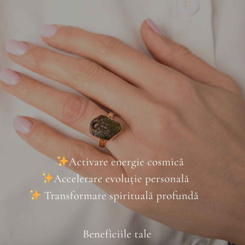 Inel moldavit brut placat cu aur de18K, M6/51– energie intensa si transformare [2]