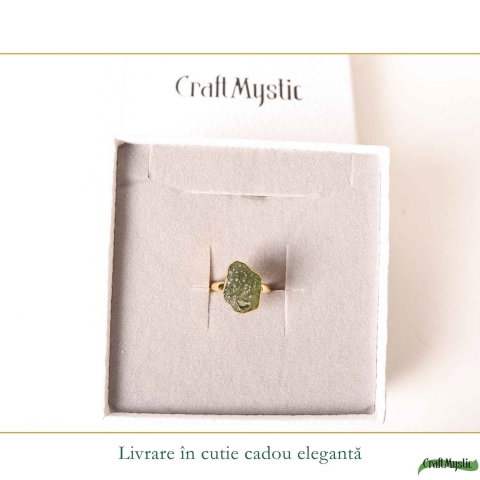 Inel moldavit brut placat cu aur de18K, M6/51– energie intensa si transformare [5]