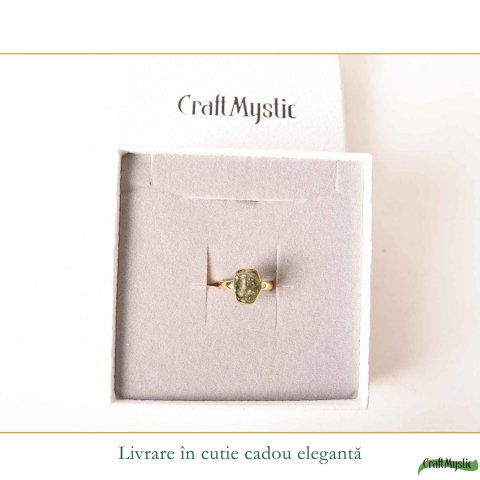 Inel moldavit brut si argint placat cu aur d e18k, M6/51 – transformare si energie autentica [5]