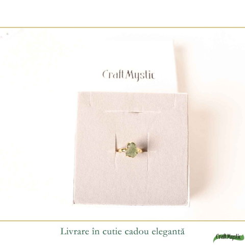 Inel moldavit brut neuniform si argint placat cu aur de 18k, M5/49 – energie transformare si autenticitate [5]