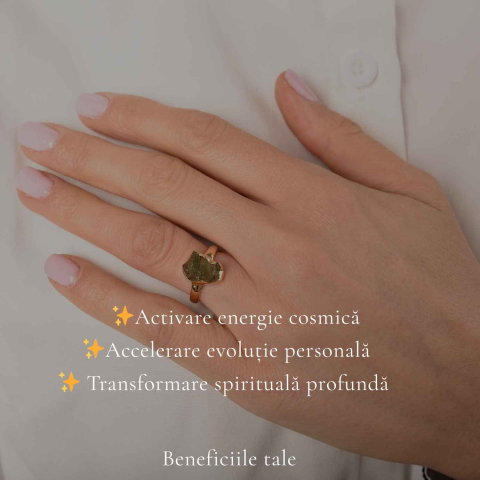 Inel moldavit brut neuniform si argint placat cu aur de 18k, M5/49 – energie transformare si autenticitate [2]