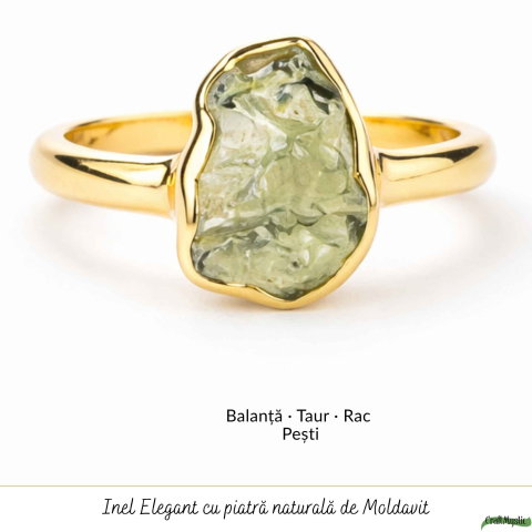 Inel moldavit brut neuniform si argint placat cu aur de 18k, M5/49 – energie transformare si autenticitate [4]