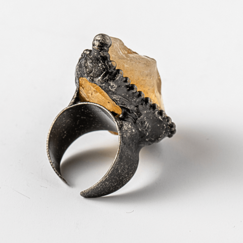 Inel Reglabil Vintage cu Citrin Natural – Abundenta si Energie Pozitiva [7]