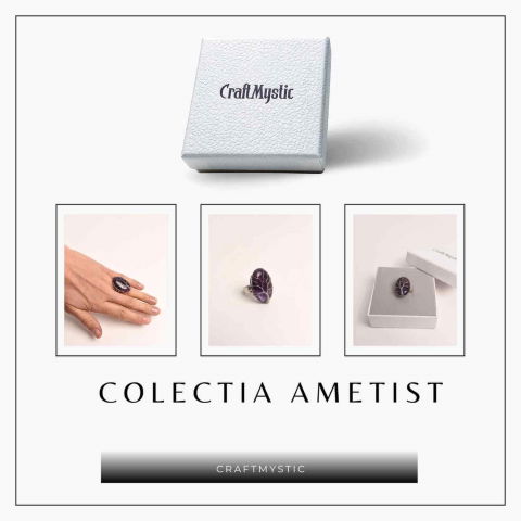 Inel Reglabil cu Ametist si Model Arborele Vietii - Energie si Echilibru [6]