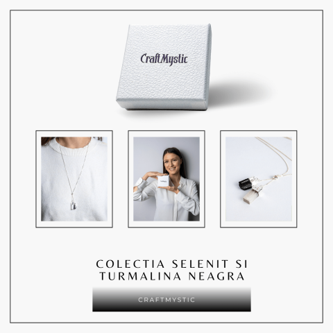 Protectie completa – Colier cu selenit si turmalina neagra pentru energie curata [7]