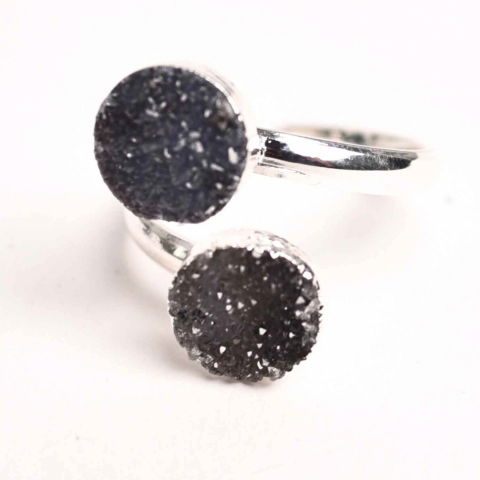 Inel Argintiu cu Dublu Agat Druzy – Energie si Eleganta Unica [0]